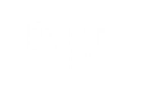 Icons von Bus, Bahn und einem Blatt